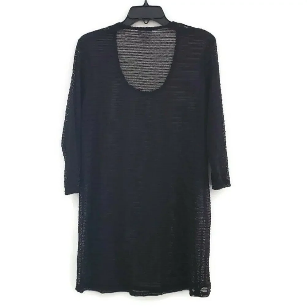 Jordan Taylor Mesh Swimwear Cover-up Black Large - Picture 4 of 9